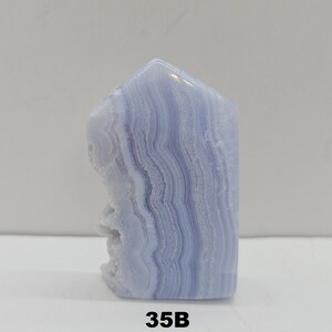 Line up picture of Blue Lace Agate Crystal Towers 35B