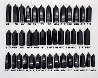 Black Obsidian Tower Pointed Gemstones Healing Crystals stone formation