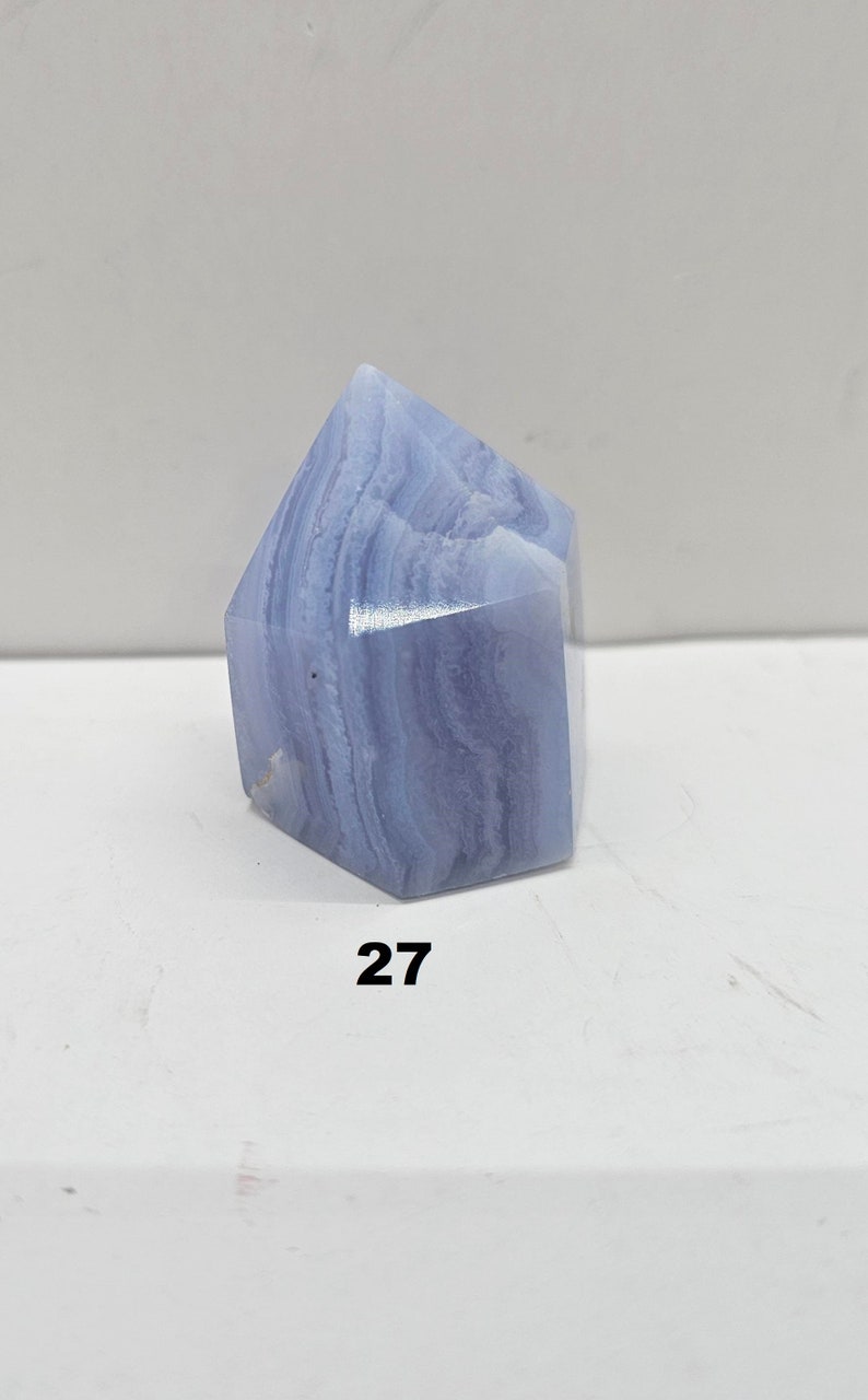 Line up picture of Blue Lace Agate Crystal Towers 27
