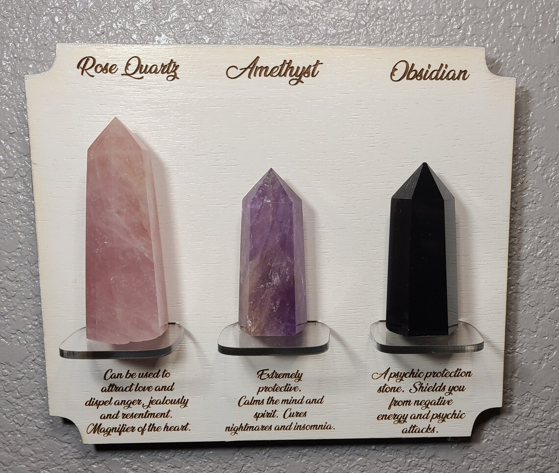 Crystal Gemstones Towers Points Display Wall Shelf Plaque with Etsy