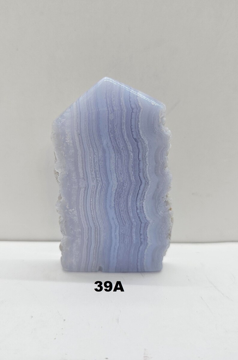 Line up picture of Blue Lace Agate Crystal Towers 39A