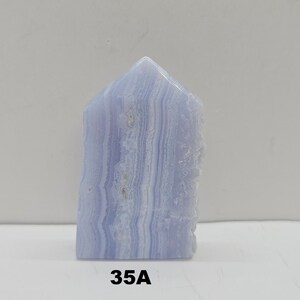 Line up picture of Blue Lace Agate Crystal Towers 35A