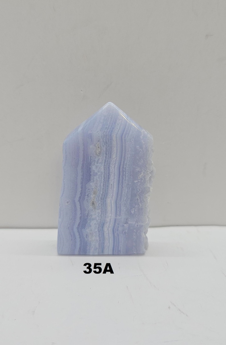 Line up picture of Blue Lace Agate Crystal Towers 35A