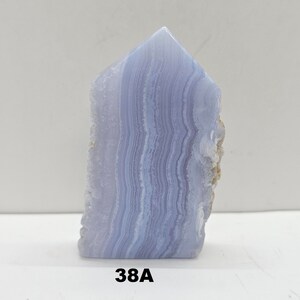 Line up picture of Blue Lace Agate Crystal Towers 38A