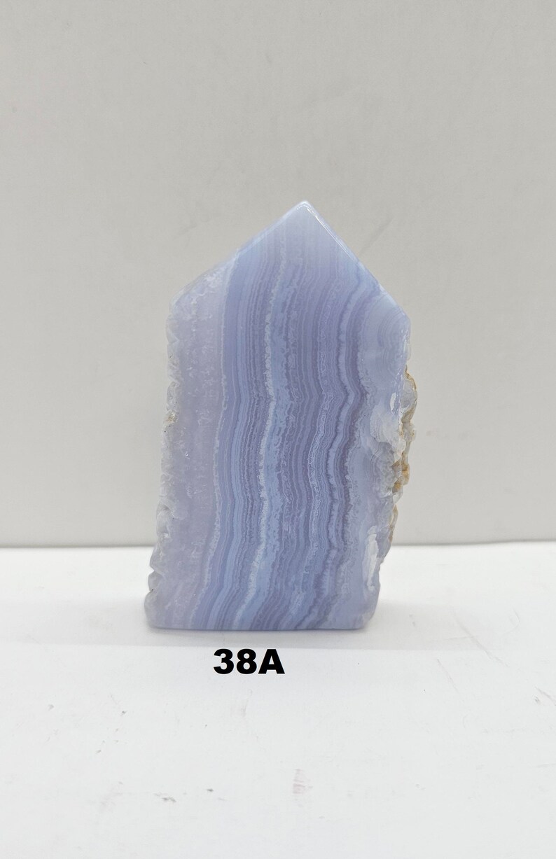 Line up picture of Blue Lace Agate Crystal Towers 38A