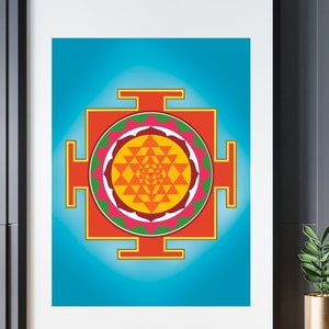 Sri yantra, Shree yantra, Yantra painting, Spiritual gift, Yantra mandala, wall art, Meditation art, Digital download, Vastu yantra, Yoga
