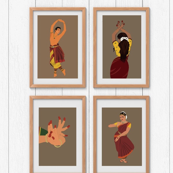 Boho Art, Desi Art, Indian Art, South Asian Art, Tamil, Asian Art, South Indian Art, Brown Girl, Digital download, Bharatanatyam Dancer