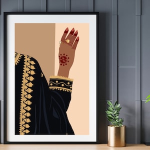 Boho Art, Desi Art, Indian Art, Indian Wall Art, South Asian Art, Tamil, Asian Art, South Indian Art, Brown Girl, Digital download, Saree