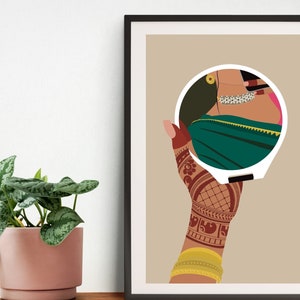Desi Art, Indian Art, Indian Wall Art, South Asian Art, Tamil, Asian Art, South Indian Art, Brown Girl, Desi Print, Digital download