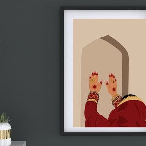Boho Art, Desi Art, Indian Art, Indian bride, South Asian Art, Tamil, Asian Art, South Indian Art, Brown Girl, Digital download, Saree