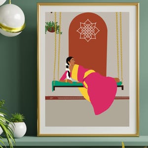 Desi Art, Indian Art, Indian Wall Art, South Asian Art, Tamil, Asian Art, South Indian Art, Brown Girl, Desi Print, Digital download