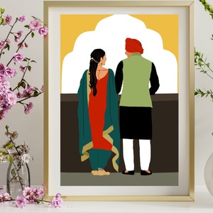Boho Art, Desi Art, Indian Art, Wall Art, South Asian Art, Tamil, Asian Art, South Indian Art, Brown Girl, Digital download, Punjabi art