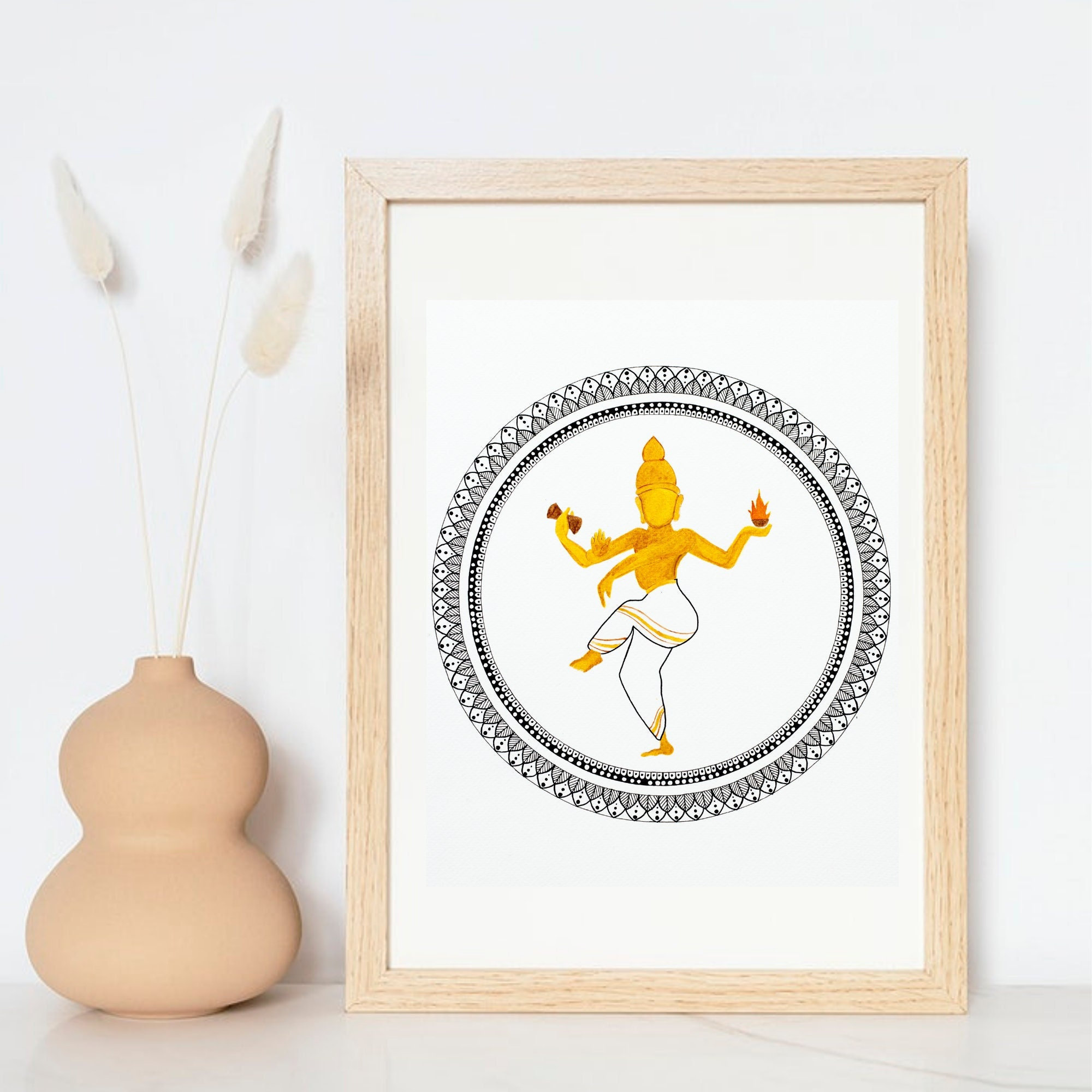 Lord Shiva, Impression d'art, Peinture Shiva Dansante, Décoration Intérieure Indienne, Bharatanatyam