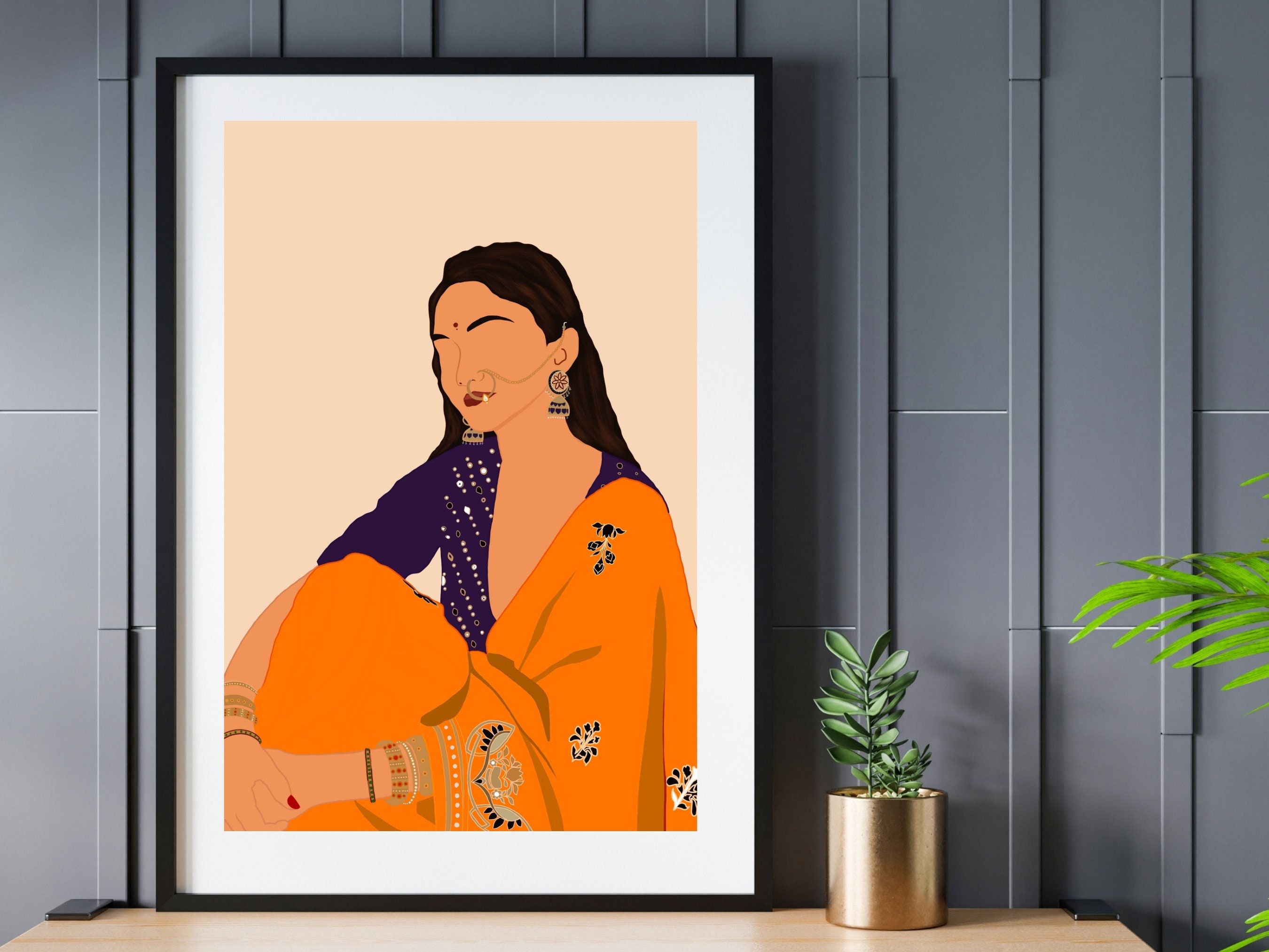 Boho Art, Desi Art, Indian Art, Indian Wall Art, South Asian Art, Tamil,  Asian Art, South Indian Art, Brown Girl, Digital Download, Saree - Etsy