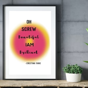 Greys anatomy art, Digital download, Greys anatomy gifts, Greys anatomy poster, Home decor, Cristina yang, Minimalist art, Line art, Boho