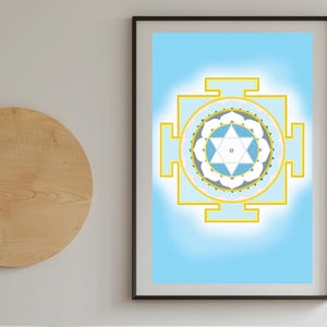 Moon yantra, Yantra painting, Spiritual gift, Yantra mandala, wall art, Meditation art, Digital download, Vastu yantra, Yoga art, Positivity