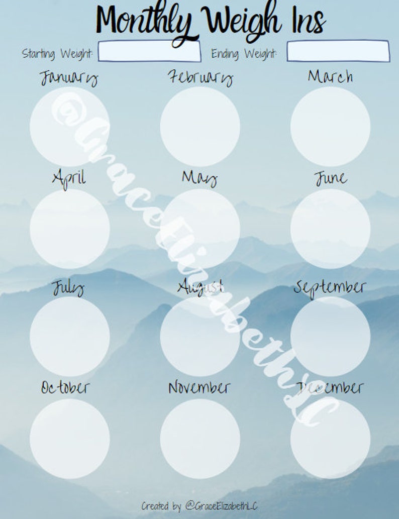 4 Pack Annual Weight Loss Log