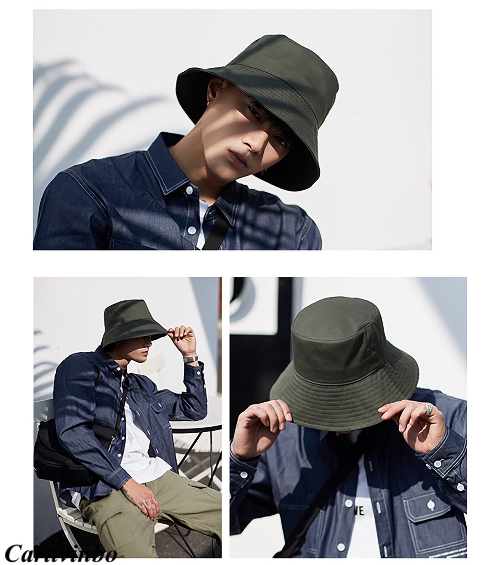 Solid Color Bucket Hat Street HipHop Bucket Hat Minimalism Etsy