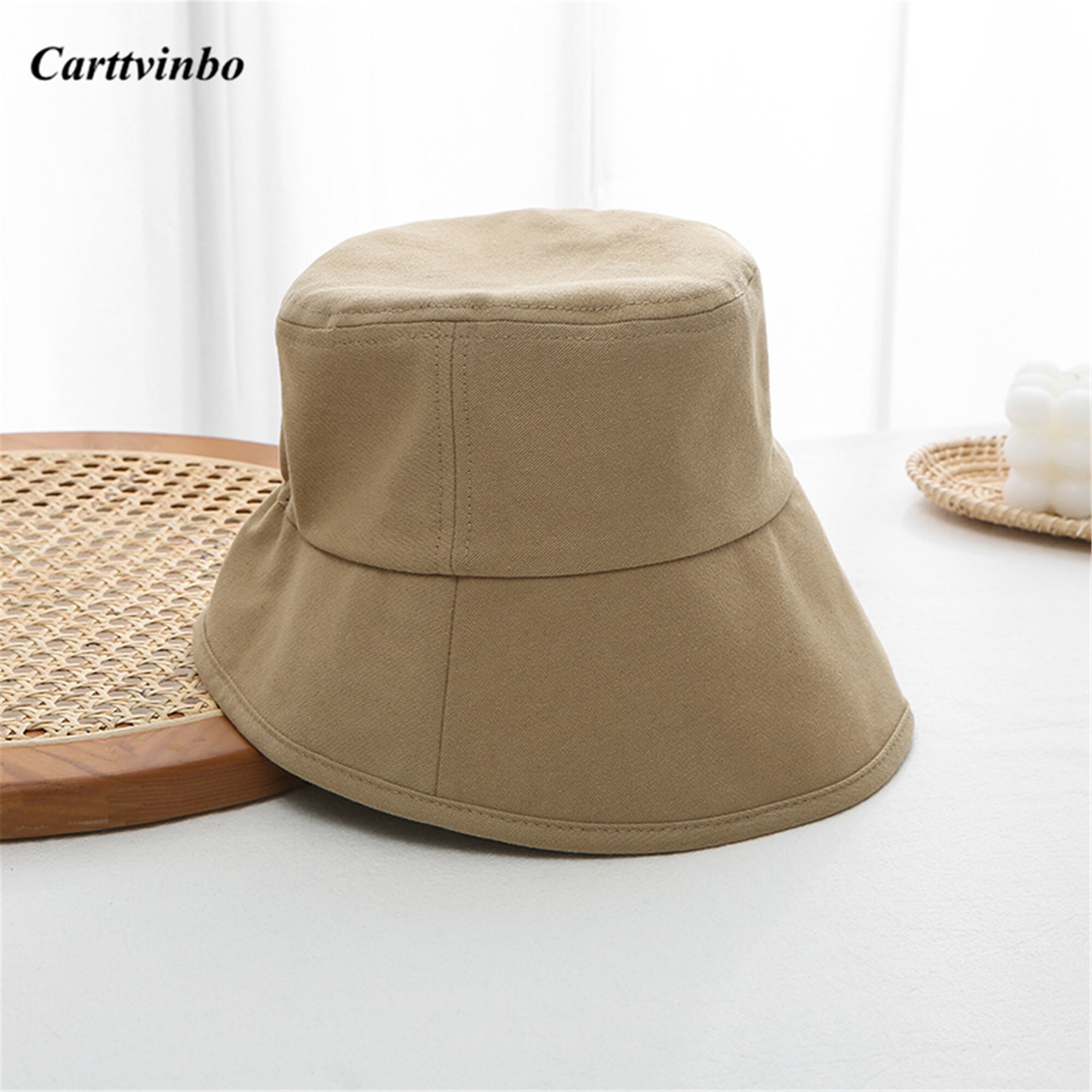 Japanese Solid Color Bucket Hat Big Brim Bucket Hat UV Etsy