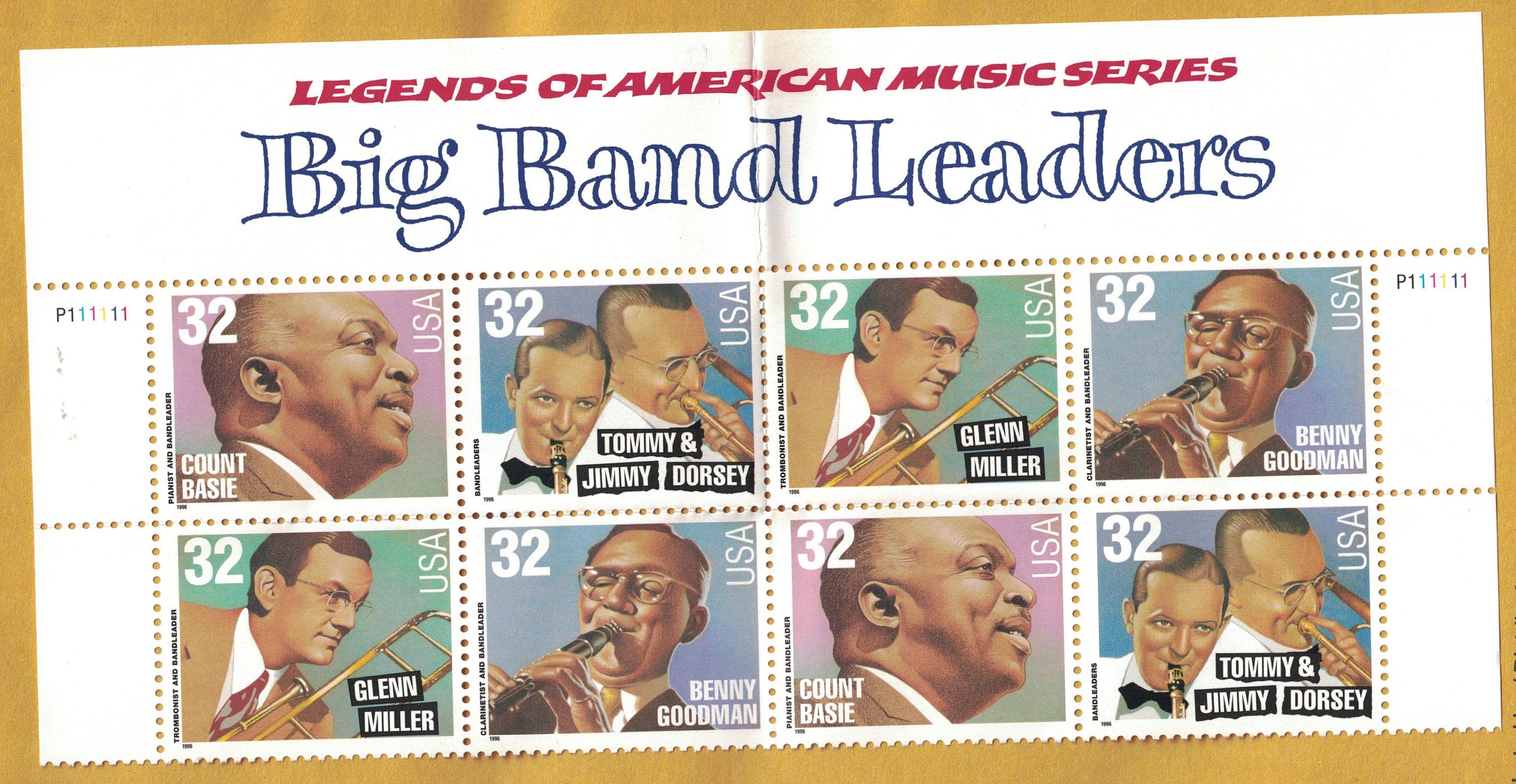 Vintage Big Band Leaders 1998 Sheet of 8 Stamps USA Mint Etsy