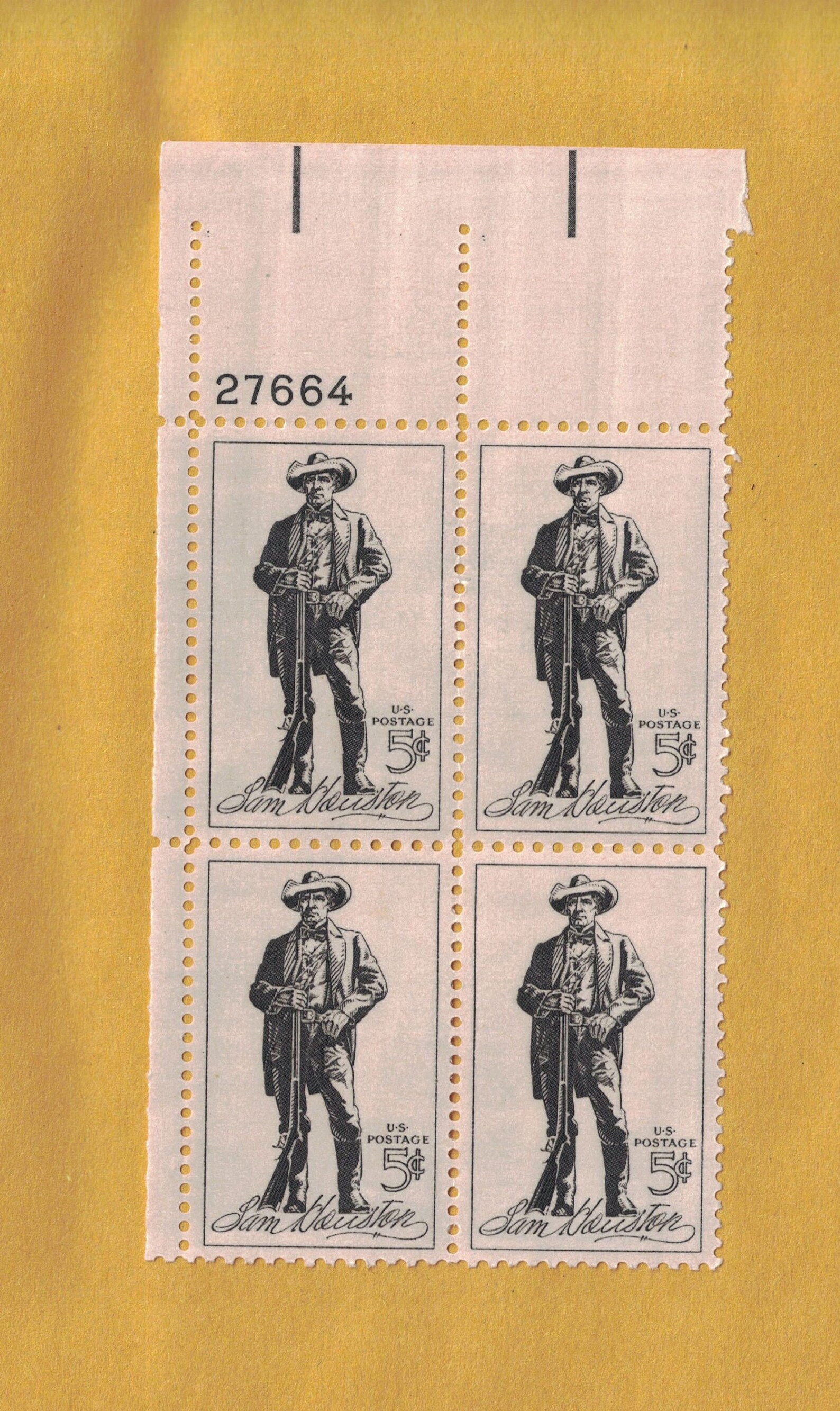 Vintage Sam Houston 1964 4 USA Stamps Mint Scott 1242 Etsy España