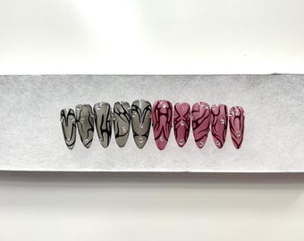 Grungy Glitz and Glam Nails