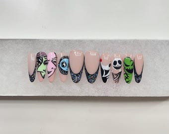 Nightmare Before Christmas Halloween Nails