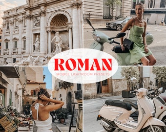 Mobile Presets, 3 Lightroom Presets: Italian Roman Aesthetic, Film Presets, Vintage Presets, Warm Natural Presets