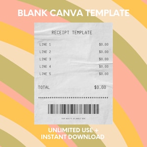 Aesthetic Receipt CANVA Template: INSTANT DOWNLOAD