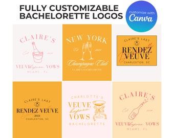 6 bearbeitbare Veuve Bevor Gelübde Bachelorette Logos | Last Rendez Veuve Benutzerdefinierte Grafiken - DIGITAL DOWNLOAD, Bearbeiten mit Canva