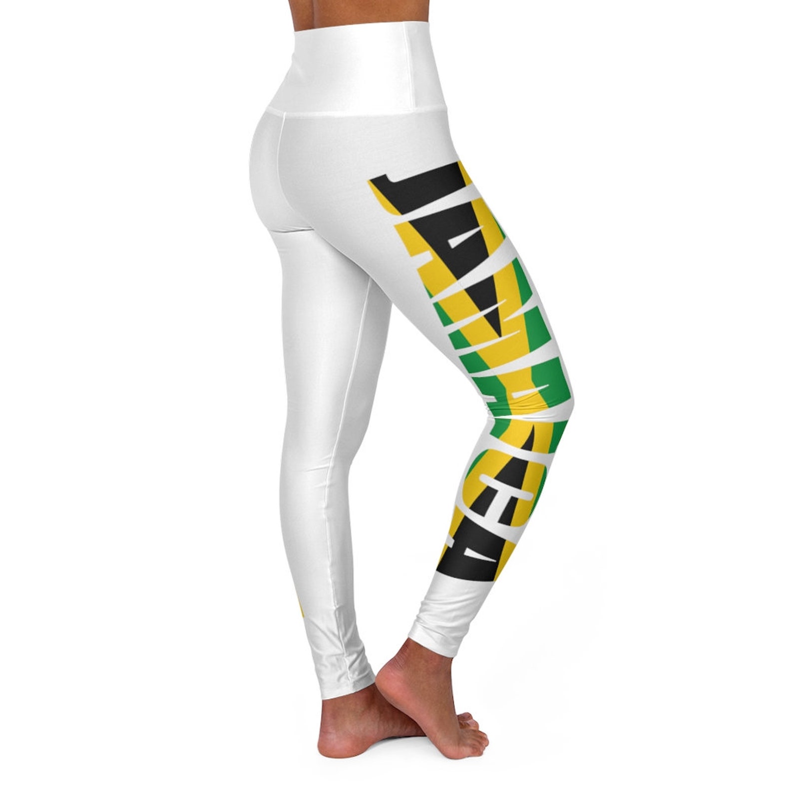 Jamaican Flag High Waisted Yoga Leggings 5 Colors Available Etsy