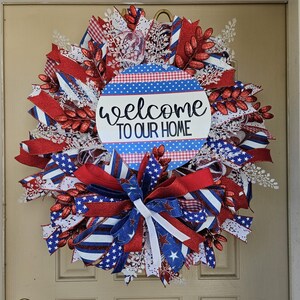 Patriotic Welcome Wreath: Americana Front Door Decor