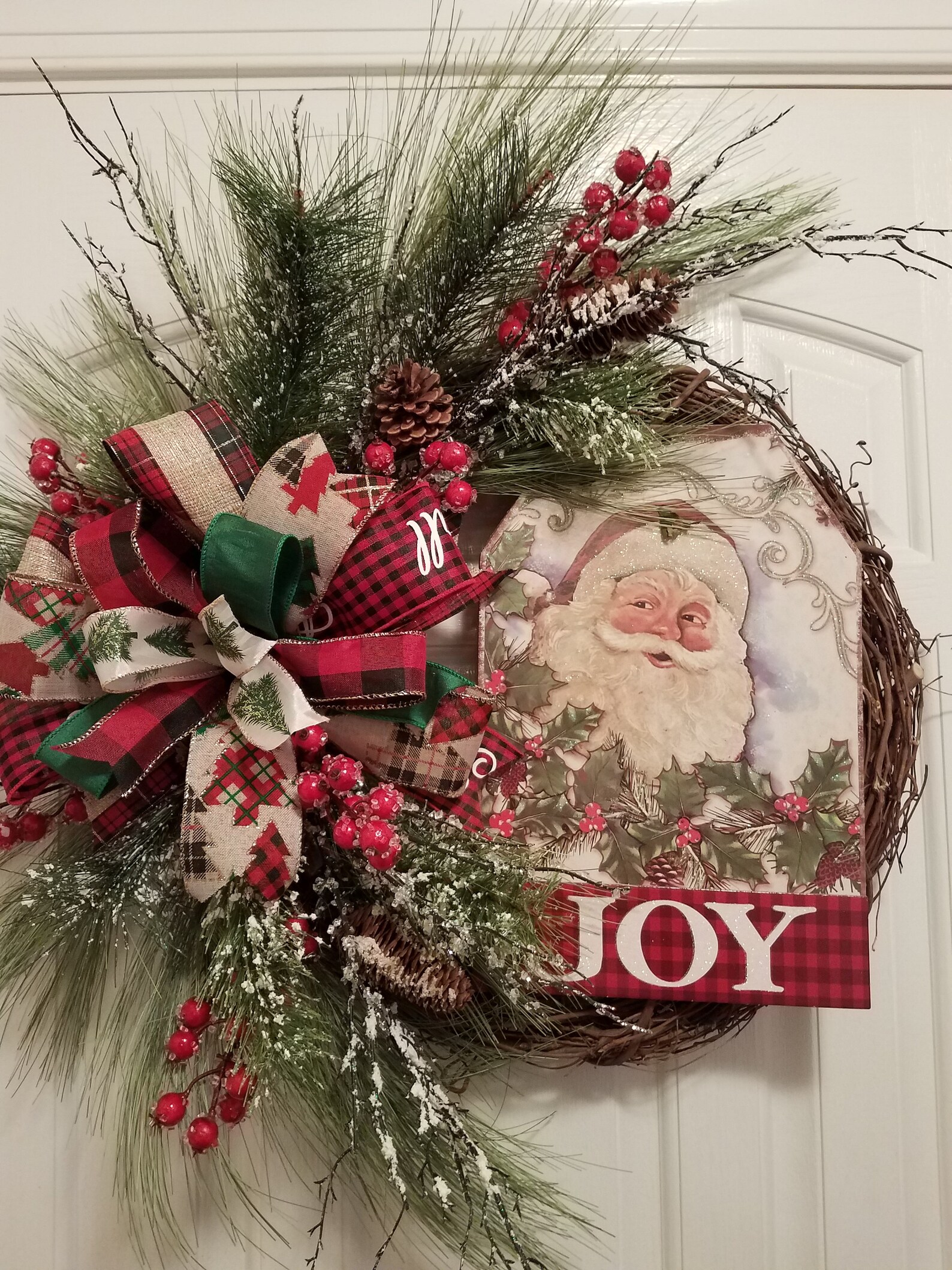 Christmas Grapevine Wreath Front Door Wreath Holiday | Etsy