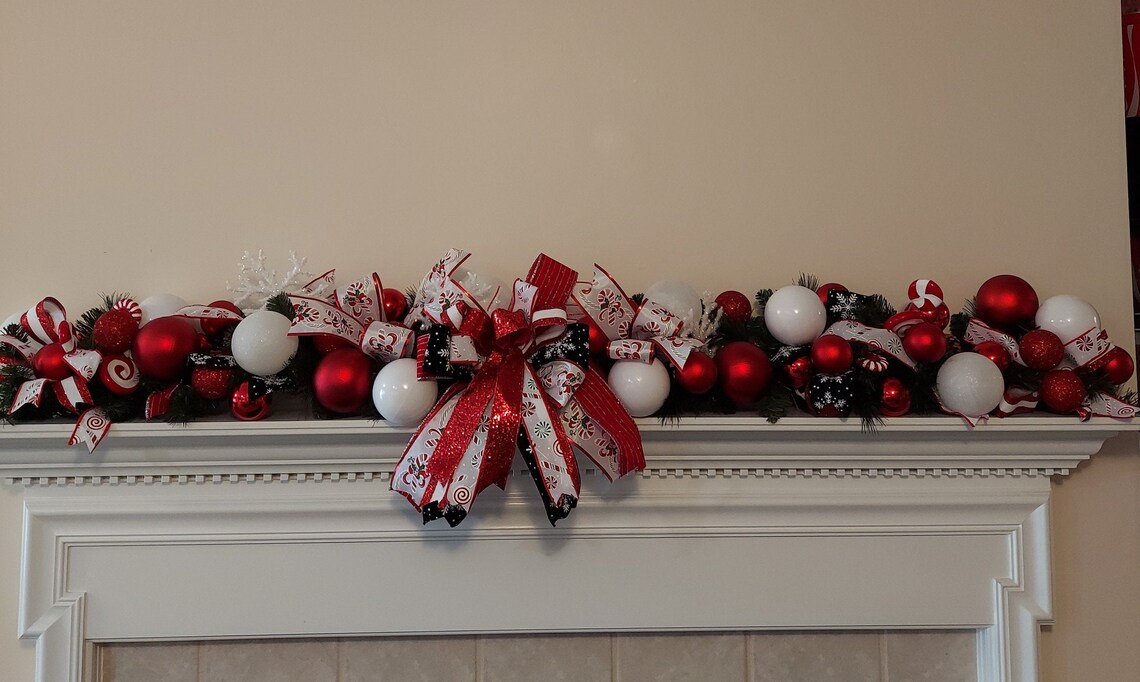 Christmas Garland Mantle Garland Fireplace Mantle Decor | Etsy