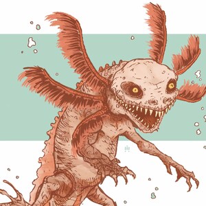 Axolotl maléfique - impression