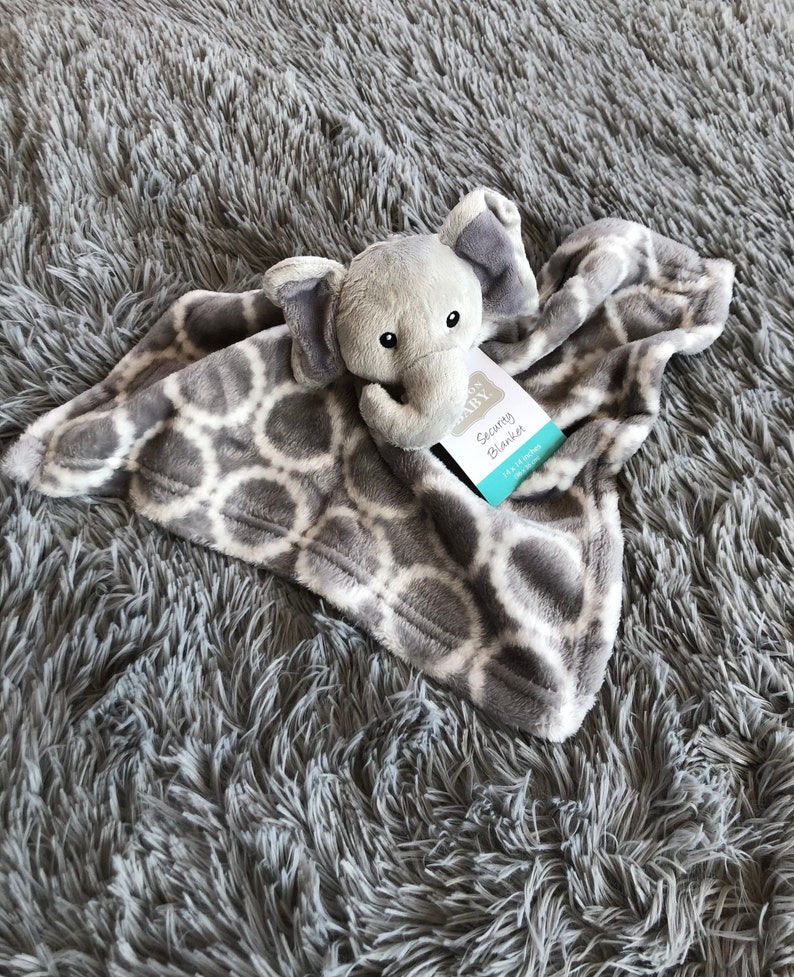 Elephant Gray Plush Personalized Newborn Lovie Lovey Security - Etsy