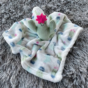 Cactus Cacti Plant Lover Plush Personalized Embroidered Newborn Lovie Lovey Security Blanket Baby Shower Gift