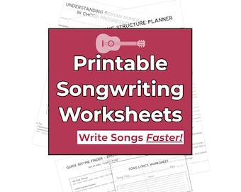 Songwriting Worksheet Printables | Music Writing Templates for Guitarists and Songwriters