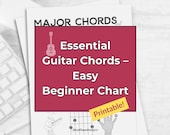 Beginner Guitar Chord Chart Printable | Easy Guitar Chords Cheat Sheet for Practice