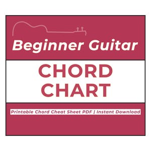 Beginner Guitar Chord Chart Printable | Easy Guitar Chords Cheat Sheet for Practice