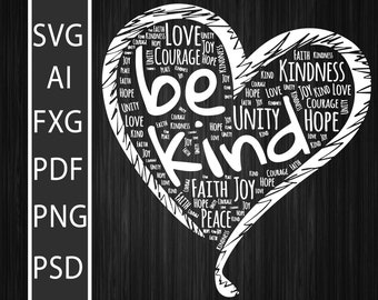 Free Free Heart Be Kind Svg 820 SVG PNG EPS DXF File
