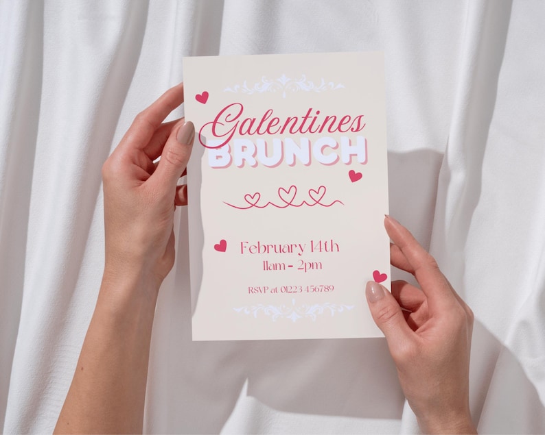 Galentines Invitation Template, Valentines Invitation, Girls Brunch Galentines Invitation Template, Valentines Invitation, Girls Brunch