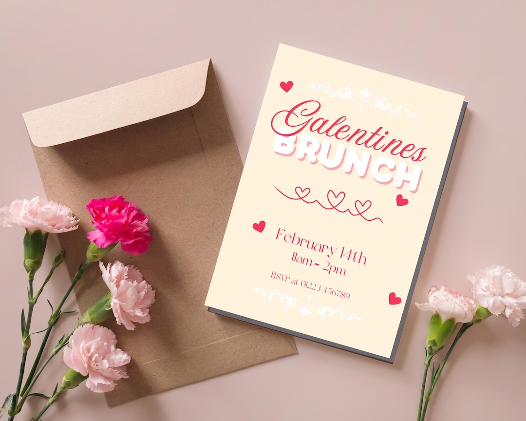 Galentines Invitation Template, Valentines Invitation, Girls Brunch Galentines Invitation Template, Valentines Invitation, Girls Brunch