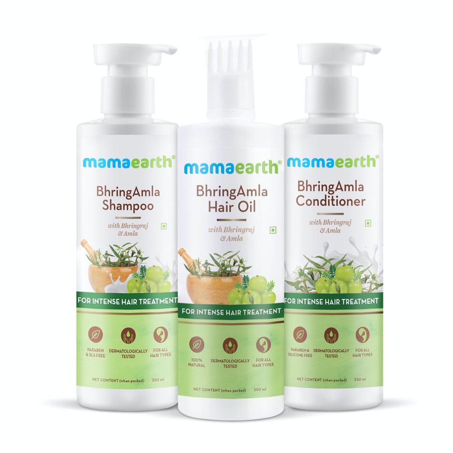 Mamaearth Intense Hair Treatment Kit With Bhring Amla Shampoo Etsy