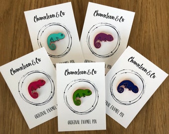 Chameleon Enamel Pin Badges