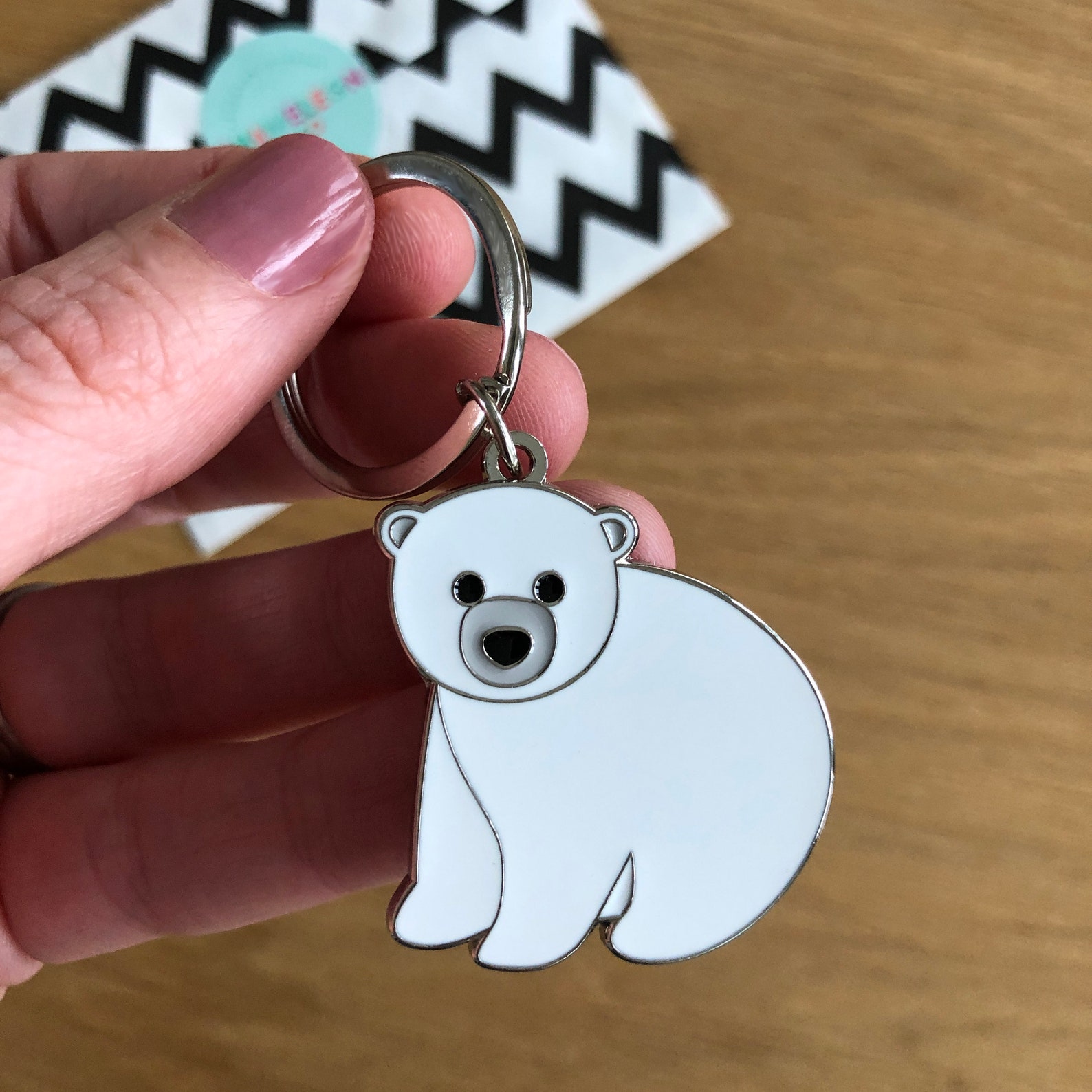 Polar Bear Keychain Etsy