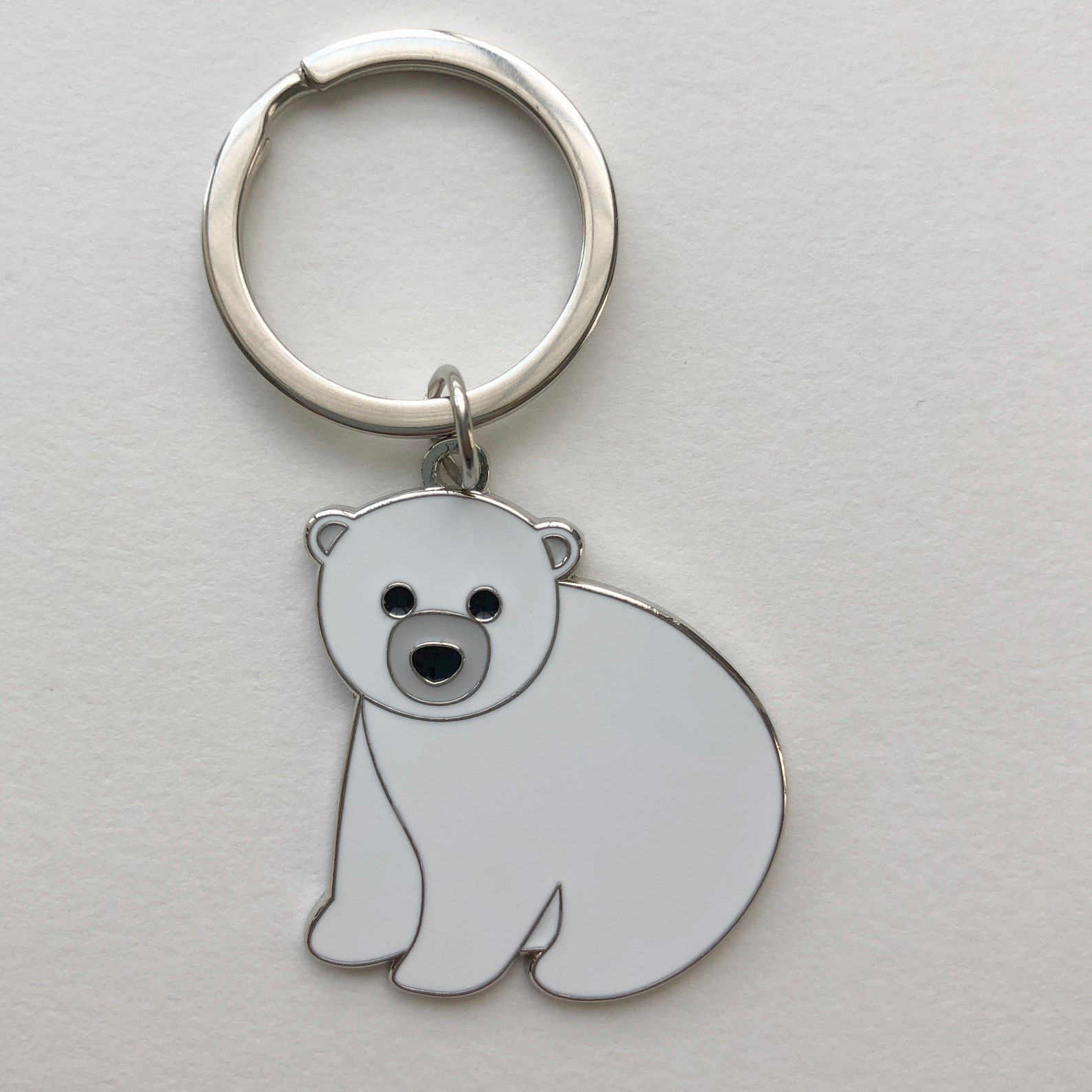 Polar Bear Keychain Etsy