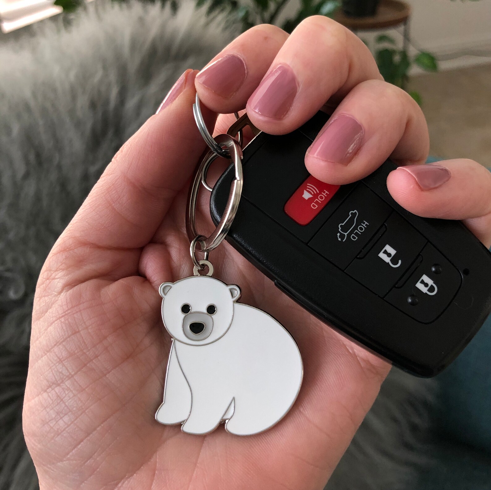 Polar Bear Keychain Etsy