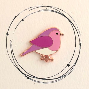 Pink Bird Enamel Pin Badge