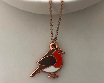 Robin Bird Necklace, Bird Charm Necklace